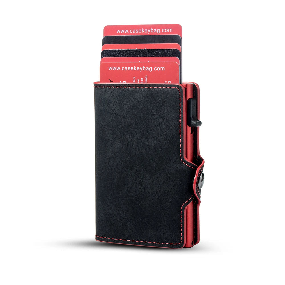 Genuine Leather and Carbon Fiber RFID® Blocking Wallet