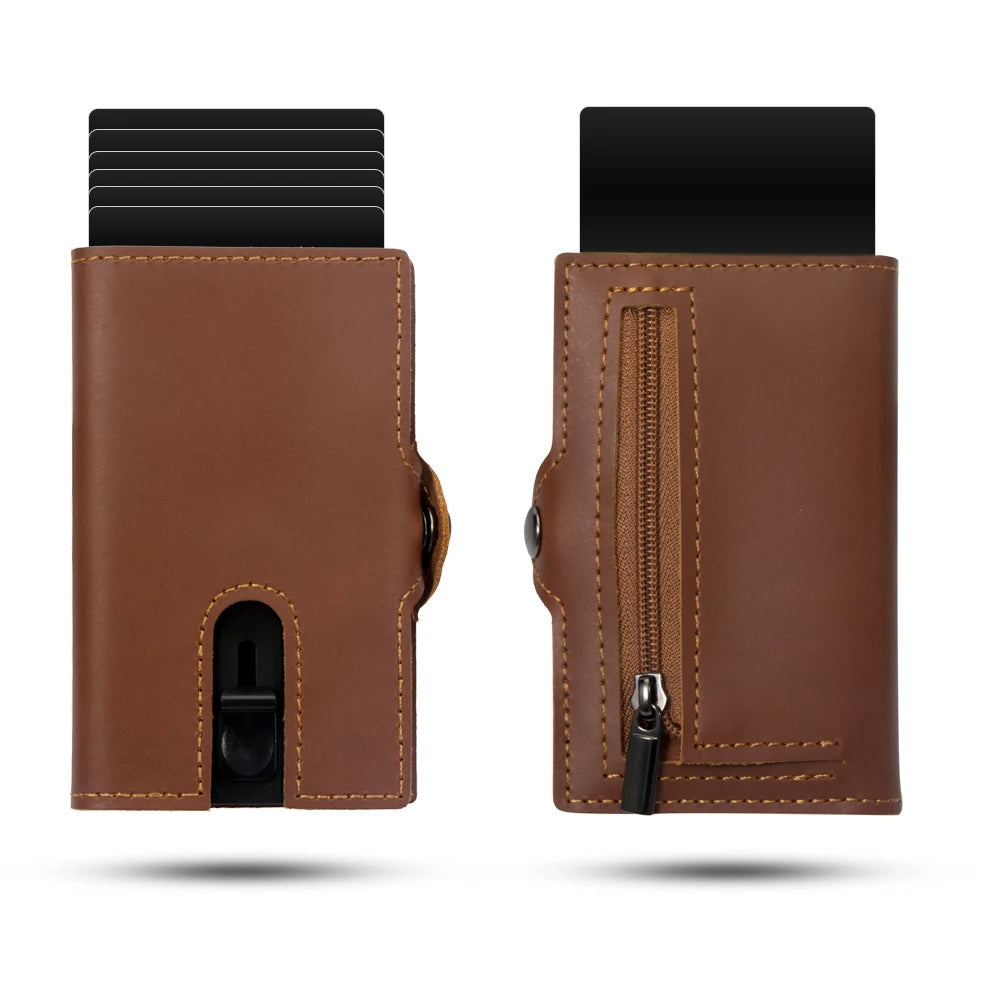 Genuine Leather and Carbon Fiber RFID® Blocking Wallet
