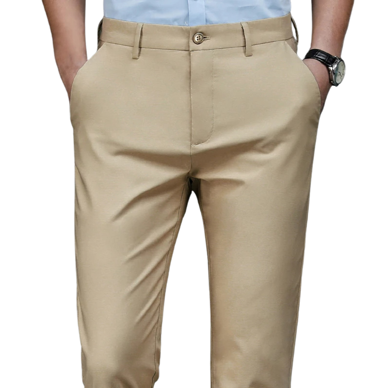 Pantalón de vestir clásico de caballero + cinturón de cuero 