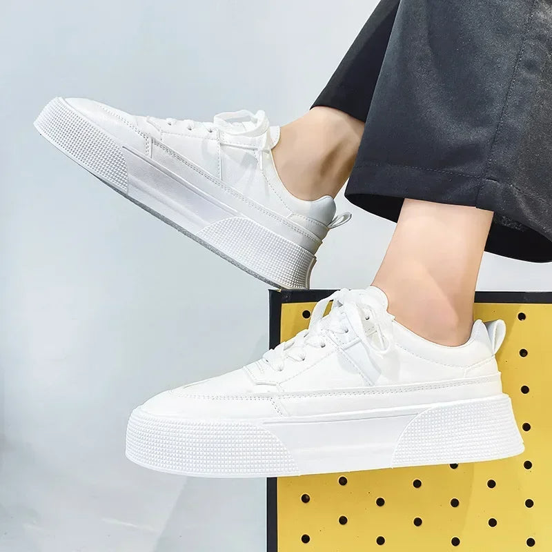 White Classic Leather Sneakers 