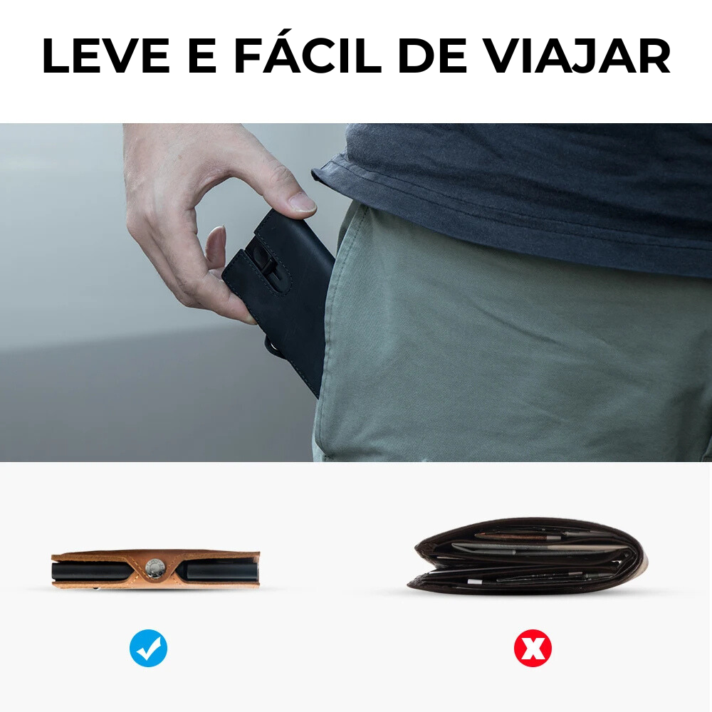 Genuine Leather and Carbon Fiber RFID® Blocking Wallet